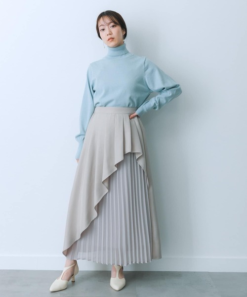 HEYUMM（ヘユム）の「シアープリーツレイヤードスカート（スカート・レディース・ライトベージュ/ラベンダー/チャコールグレー・SMALL/MEDIUM）」の5枚目の写真