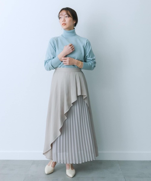 HEYUMM（ヘユム）の「シアープリーツレイヤードスカート（スカート・レディース・ライトベージュ/ラベンダー/チャコールグレー・SMALL/MEDIUM）」の10枚目の写真