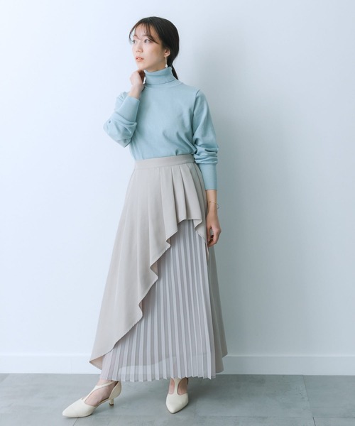 HEYUMM（ヘユム）の「シアープリーツレイヤードスカート（スカート・レディース・ライトベージュ/ラベンダー/チャコールグレー・SMALL/MEDIUM）」の11枚目の写真