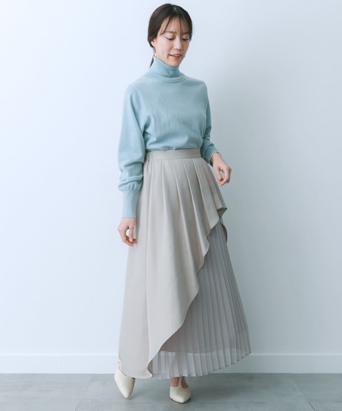 HEYUMM（ヘユム）の「シアープリーツレイヤードスカート（スカート・レディース・ライトベージュ/ラベンダー/チャコールグレー・SMALL/MEDIUM）」の12枚目の写真