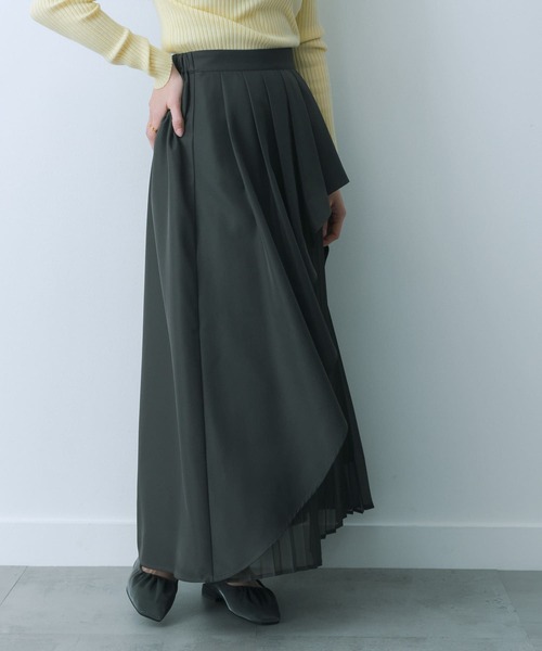 HEYUMM（ヘユム）の「シアープリーツレイヤードスカート（スカート・レディース・ライトベージュ/ラベンダー/チャコールグレー・SMALL/MEDIUM）」の17枚目の写真