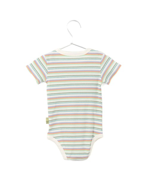 MAKE YOUR DAY(メイクユアデイ)の「無地とボーダーリブロンパス(ロンパース・キッズ・グレー/オフホワイト/イエロー/ピンク・70/80)」の10枚目の写真