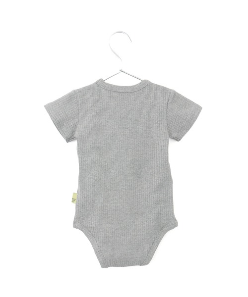 MAKE YOUR DAY(メイクユアデイ)の「無地とボーダーリブロンパス(ロンパース・キッズ・グレー/オフホワイト/イエロー/ピンク・70/80)」の8枚目の写真