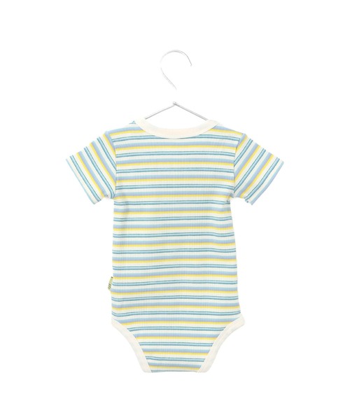 MAKE YOUR DAY(メイクユアデイ)の「無地とボーダーリブロンパス(ロンパース・キッズ・グレー/オフホワイト/イエロー/ピンク・70/80)」の9枚目の写真