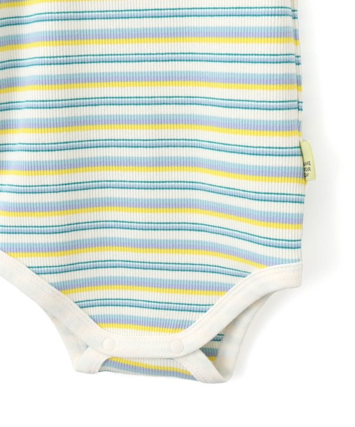 MAKE YOUR DAY(メイクユアデイ)の「無地とボーダーリブロンパス(ロンパース・キッズ・グレー/オフホワイト/イエロー/ピンク・70/80)」の13枚目の写真