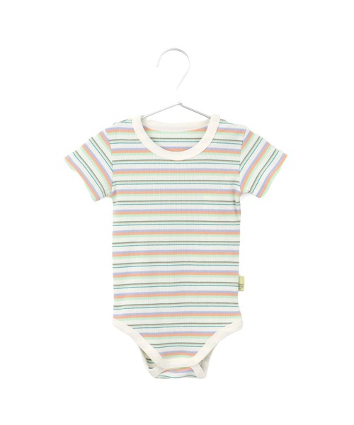 MAKE YOUR DAY(メイクユアデイ)の「無地とボーダーリブロンパス(ロンパース・キッズ・グレー/オフホワイト/イエロー/ピンク・70/80)」の22枚目の写真
