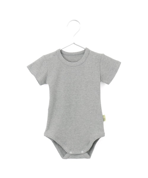 MAKE YOUR DAY(メイクユアデイ)の「無地とボーダーリブロンパス(ロンパース・キッズ・グレー/オフホワイト/イエロー/ピンク・70/80)」の21枚目の写真