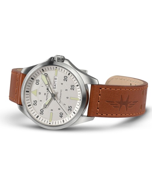 HAMILTON 自動巻き時計 シルバー/ブラウン