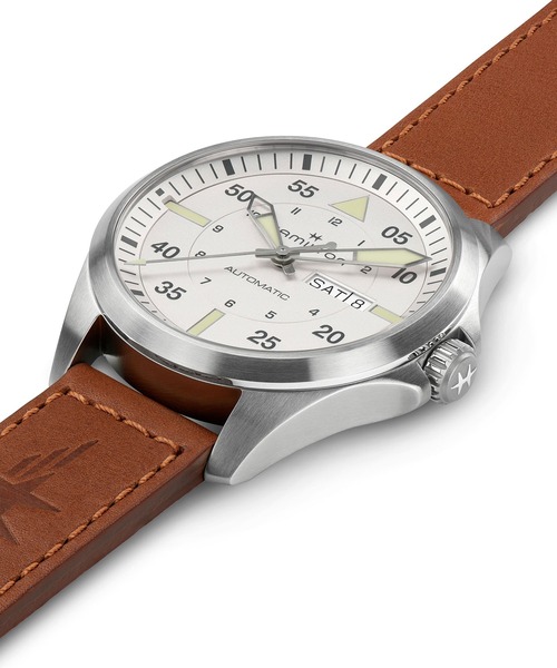 HAMILTON 自動巻き時計 シルバー/ブラウン