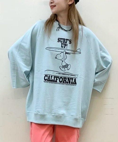 ピーナッツ　スエットTシャツ Right-on（ライトオン）の「【PEANUTS】ピーナッツ7分