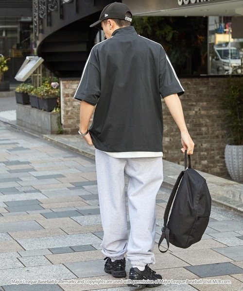 MLB（メジャーリーグベースボール）の「MLB/メジャーリーグベースボール 別注 ワッペン刺繍 ビッグシルエット サイドライン ハーフジップ半袖Tシャツ（Tシャツ/カットソー・メンズ・ネイビー/杢グレー/ダークブラウン/ライトグレー/ブラック/ダークグレー・L/M）」の14枚目の写真