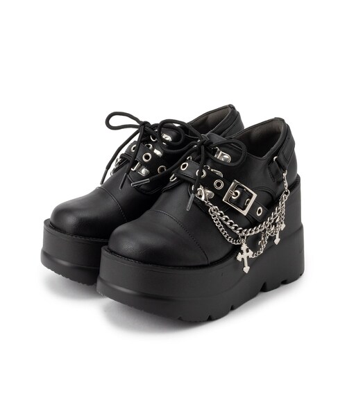 cs T&P(シーエスティーアンドピー)の「厚底チェーン付きパンプス(パンプス・レディース・ホワイト/ブラック/パープル系・S/M/L/LL)」の7枚目の写真