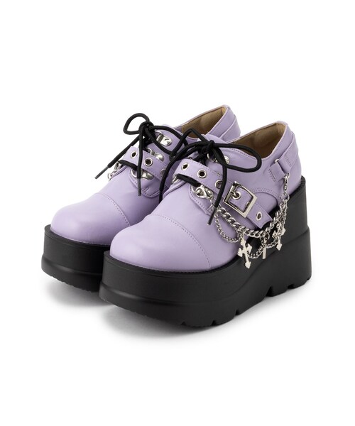 cs T&P(シーエスティーアンドピー)の「厚底チェーン付きパンプス(パンプス・レディース・ホワイト/ブラック/パープル系・S/M/L/LL)」の5枚目の写真