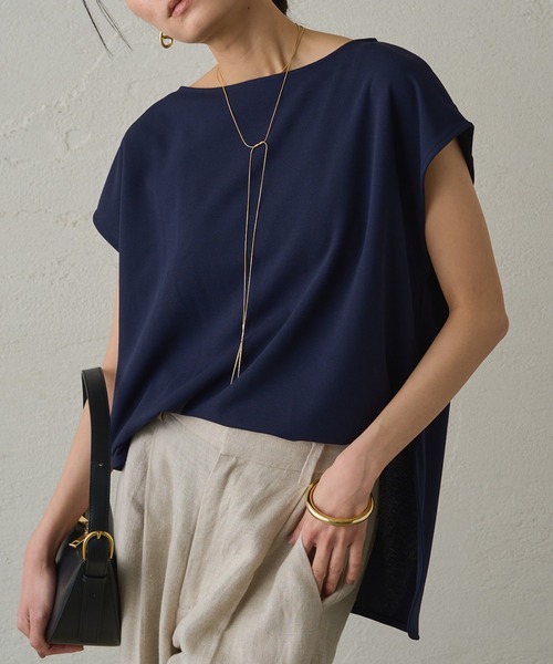 LOUNGEDRESS（ラウンジドレス）の「カットジョーゼットフレンチブラウス（シャツ/ブラウス・レディース・オフホワイト/ネイビー/ブラック・FREE）」の3枚目の写真