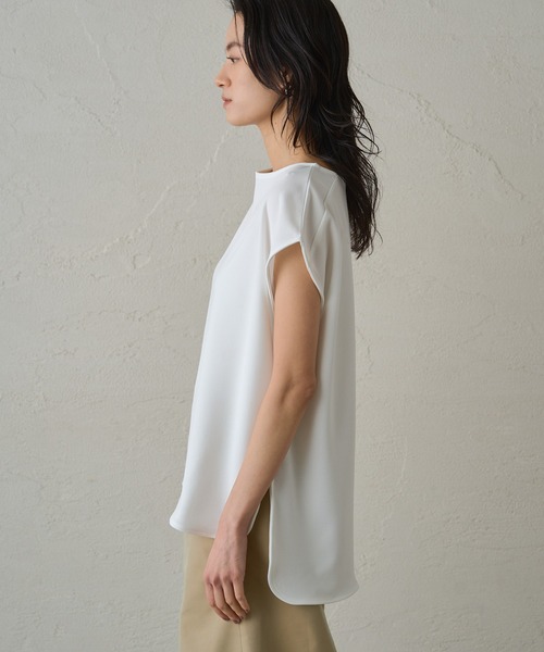 LOUNGEDRESS（ラウンジドレス）の「カットジョーゼットフレンチブラウス（シャツ/ブラウス・レディース・オフホワイト/ネイビー/ブラック・FREE）」の12枚目の写真