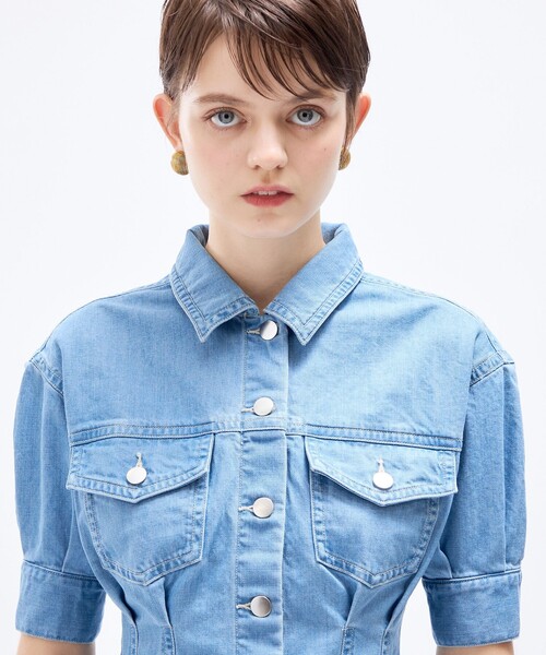 DEICY(デイシー)の「デニムミニワンピース(ワンピース・レディース・ネイビー/ライトインディゴブルー/サックスブルー・0/1)」の9枚目の写真