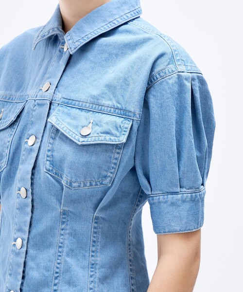 DEICY(デイシー)の「デニムミニワンピース(ワンピース・レディース・ネイビー/ライトインディゴブルー/サックスブルー・0/1)」の10枚目の写真