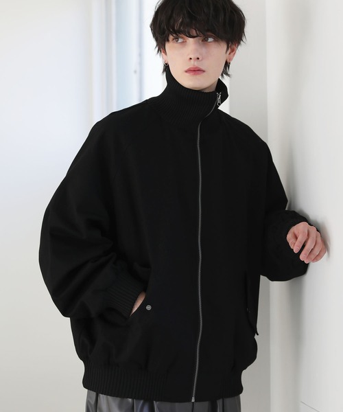 Buyer's Select /オーバーサイズリブハイネック 合成皮革/ダック