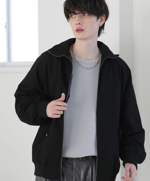 セール】Buyer's Select /オーバーサイズリブハイネック 合成皮革