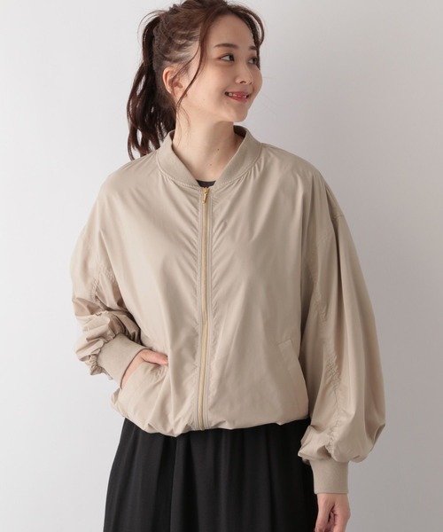 GLOBAL WORK（グローバルワーク）の「エアかる撥水MA-1/986438（MA-1・レディース・カーキ/アイボリー/ベージュ・SHORT/REGULAR）」の10枚目の写真