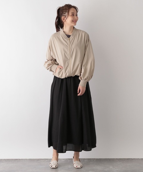 GLOBAL WORK（グローバルワーク）の「エアかる撥水MA-1/986438（MA-1・レディース・カーキ/アイボリー/ベージュ・SHORT/REGULAR）」の7枚目の写真