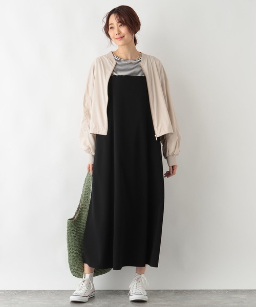 GLOBAL WORK（グローバルワーク）の「エアかる撥水MA-1/986438（MA-1・レディース・カーキ/アイボリー/ベージュ・SHORT/REGULAR）」の4枚目の写真