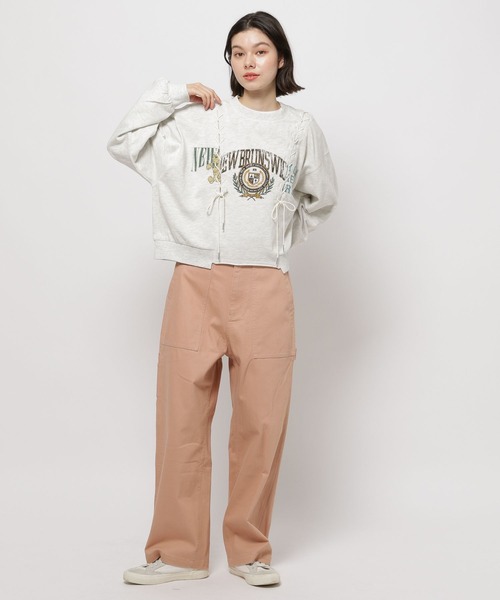 niko and...（ニコアンド）の「レースアッププリントプルオーバー（Tシャツ/カットソー・レディース・グレー/ナチュラル/ネイビー・LARGE/MEDIUM）」の7枚目の写真