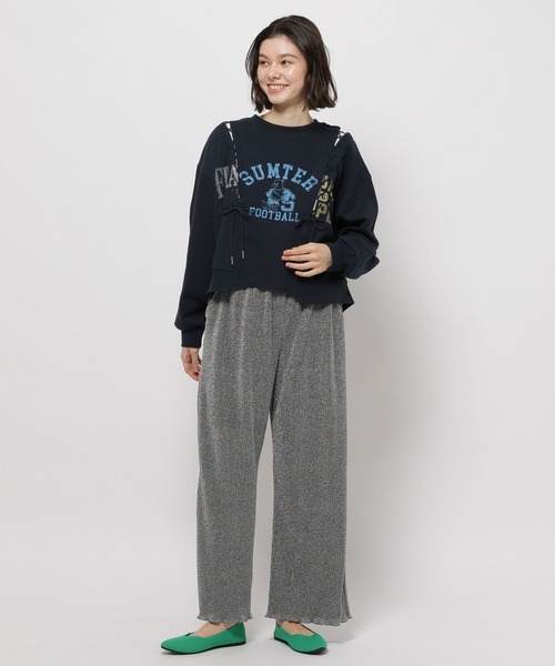 niko and...（ニコアンド）の「レースアッププリントプルオーバー（Tシャツ/カットソー・レディース・グレー/ナチュラル/ネイビー・LARGE/MEDIUM）」の8枚目の写真