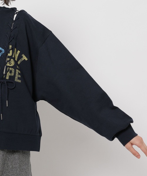 niko and...（ニコアンド）の「レースアッププリントプルオーバー（Tシャツ/カットソー・レディース・グレー/ナチュラル/ネイビー・LARGE/MEDIUM）」の9枚目の写真