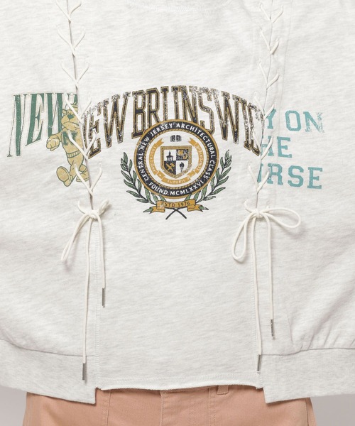 niko and...（ニコアンド）の「レースアッププリントプルオーバー（Tシャツ/カットソー・レディース・グレー/ナチュラル/ネイビー・LARGE/MEDIUM）」の13枚目の写真