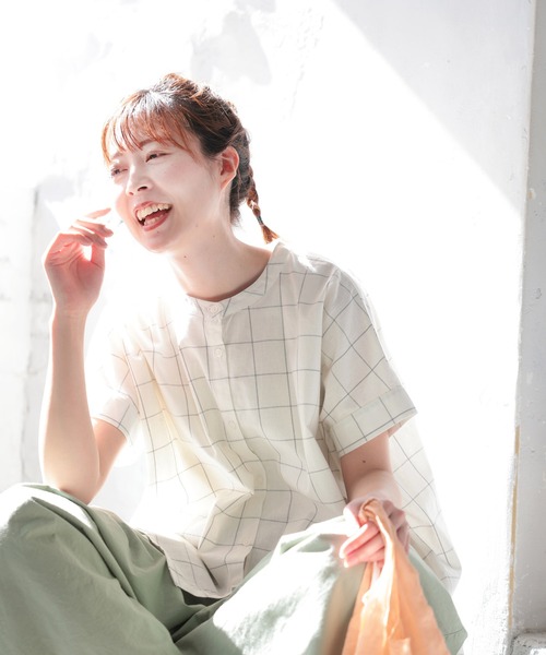 Yuu☆様ご予約品　　　　　　未使用☆soulberry 爽涼チェックのブラウス 爽涼チェックのブラウス（シャツ/ブラウス）｜soulberry（ソウル