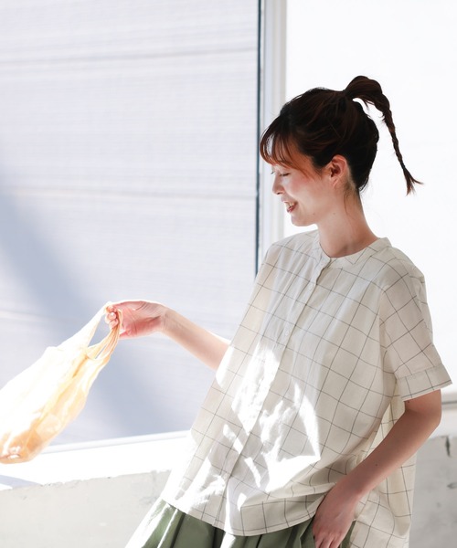 Yuu☆様ご予約品　　　　　　未使用☆soulberry 爽涼チェックのブラウス 爽涼チェックのブラウス（シャツ/ブラウス）｜soulberry（ソウル
