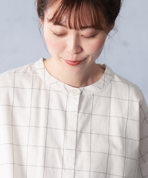 Yuu☆様ご予約品　　　　　　未使用☆soulberry 爽涼チェックのブラウス 爽涼チェックのブラウス（シャツ/ブラウス）｜soulberry（ソウル