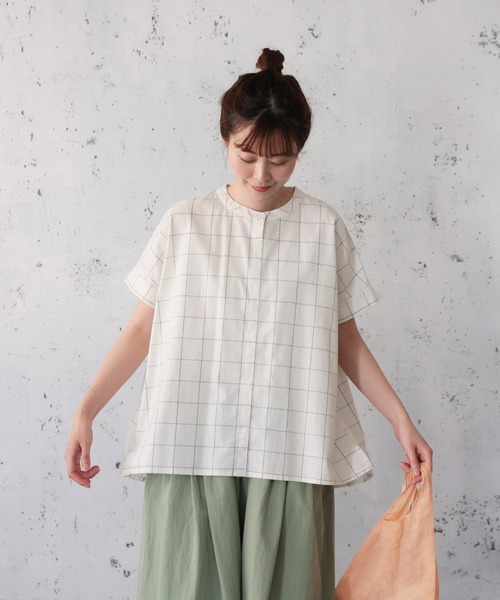 Yuu☆様ご予約品　　　　　　未使用☆soulberry 爽涼チェックのブラウス 爽涼チェックのブラウス（シャツ/ブラウス）｜soulberry（ソウル