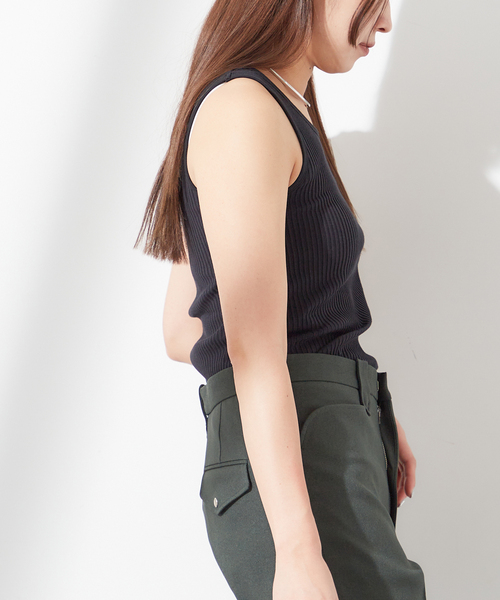 journal standard L'essage（ジャーナルスタンダードレサージュ）の「【TanC TOKYO/タンクトウキョウ】SKIN TOP：タンクトップ（タンクトップ・レディース・ブラック/ホワイト/アイボリー・FREE）」の9枚目の写真