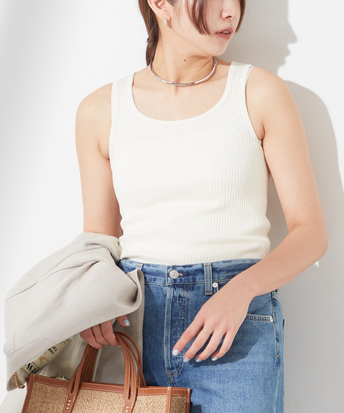 journal standard L'essage（ジャーナルスタンダードレサージュ）の「【TanC TOKYO/タンクトウキョウ】SKIN TOP：タンクトップ（タンクトップ・レディース・ブラック/ホワイト/アイボリー・FREE）」の18枚目の写真