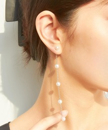 5連パールピアス 揺れる 両耳