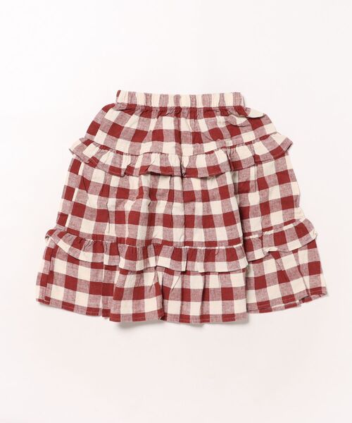 【セール】/Rylee＋Cru/RUFFLED MIDI SKIRT || RUBY PLAID（その他ベビー用品）｜Rylee + Cru（ライリーアンドクルー）