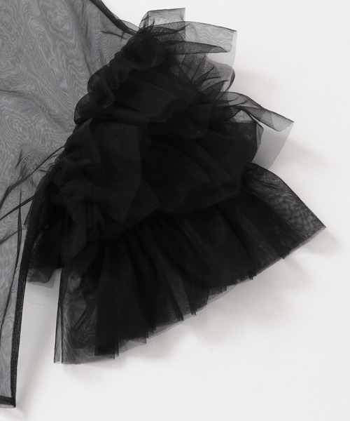 KBF（ケイビーエフ）の「ボリュームスリーブチュールプルオーバー（シャツ/ブラウス・レディース・グレー/ブルー/ブラック・ONE）」の16枚目の写真