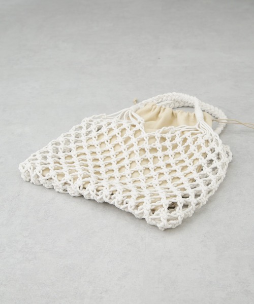 NANO universe（ナノユニバース）の「インポーチ付きマクラメバッグ（トートバッグ・レディース・アイボリー/ブラウン/グリーン/イエロー・FREE）」の11枚目の写真