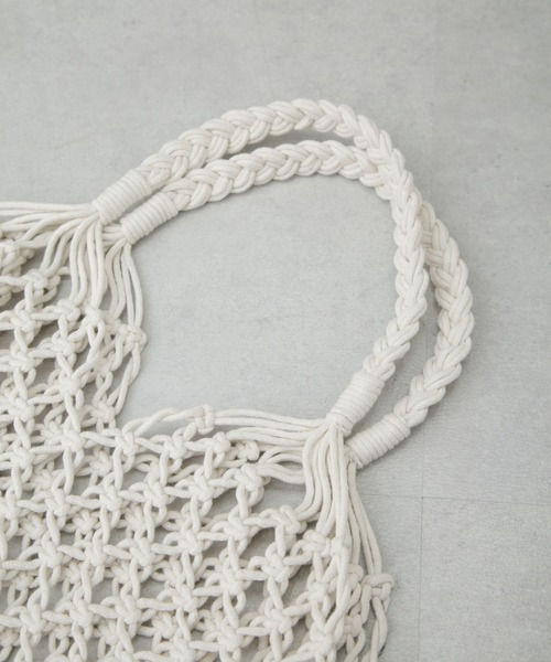 NANO universe（ナノユニバース）の「インポーチ付きマクラメバッグ（トートバッグ・レディース・アイボリー/ブラウン/グリーン/イエロー・FREE）」の13枚目の写真