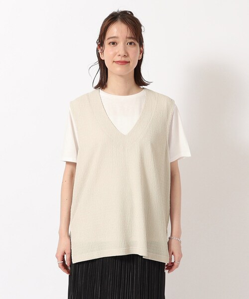 SHOO・LA・RUE(シューラルー)の「◆【洗える/2点セット】さらさらVネックベスト+Tシャツ(その他トップス・レディース・ライトグレー/グリーン/ブラック/ライトブルー・02/03/04)」の17枚目の写真