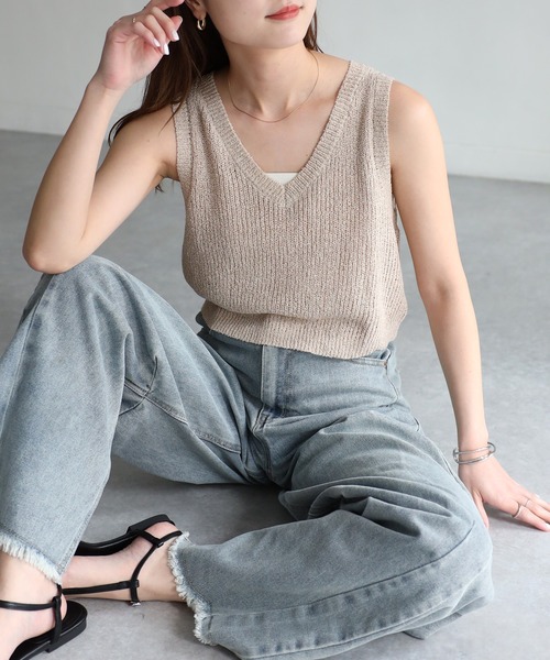 rumche シルバーラメ　ベスト 完売 rumche シルバーラメ メルカリ - ベスト トップス - トップス