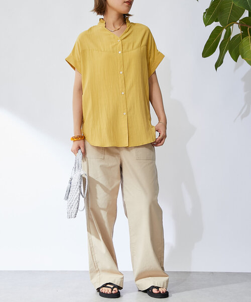 un dix cors（アンディコール）の「綿麻ストレッチカラーセミワイドパンツ（チノパンツ・レディース・カーキ/ベージュ・M/L）」の22枚目の写真