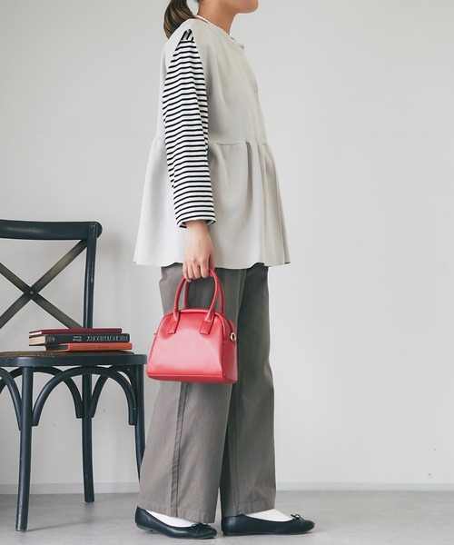 un dix cors（アンディコール）の「綿麻ストレッチカラーセミワイドパンツ（チノパンツ・レディース・カーキ/ベージュ・M/L）」の13枚目の写真