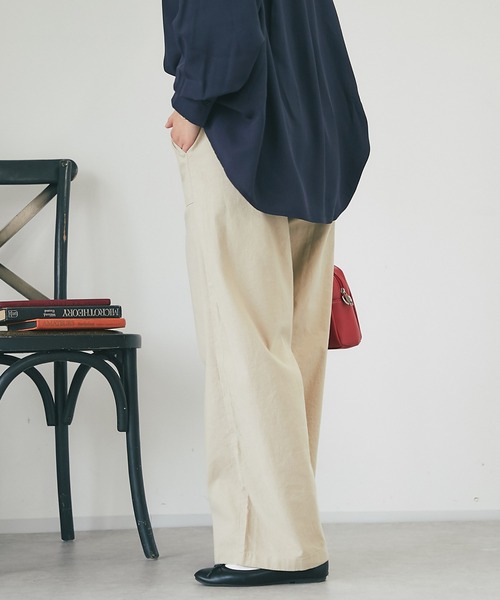 un dix cors（アンディコール）の「綿麻ストレッチカラーセミワイドパンツ（チノパンツ・レディース・カーキ/ベージュ・M/L）」の10枚目の写真