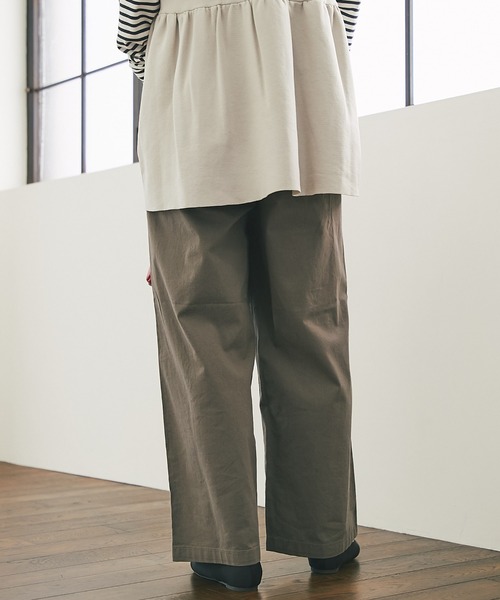 un dix cors（アンディコール）の「綿麻ストレッチカラーセミワイドパンツ（チノパンツ・レディース・カーキ/ベージュ・M/L）」の19枚目の写真