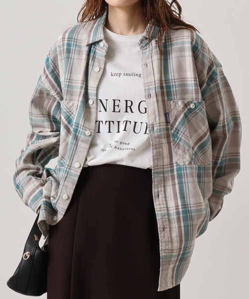 GERRY(ジェリー)の「GERRY ヘビーツイル チェック 長袖 シャツ(シャツ/ブラウス・メンズ・ベージュ/チャコール・L/M/LL)」の15枚目の写真