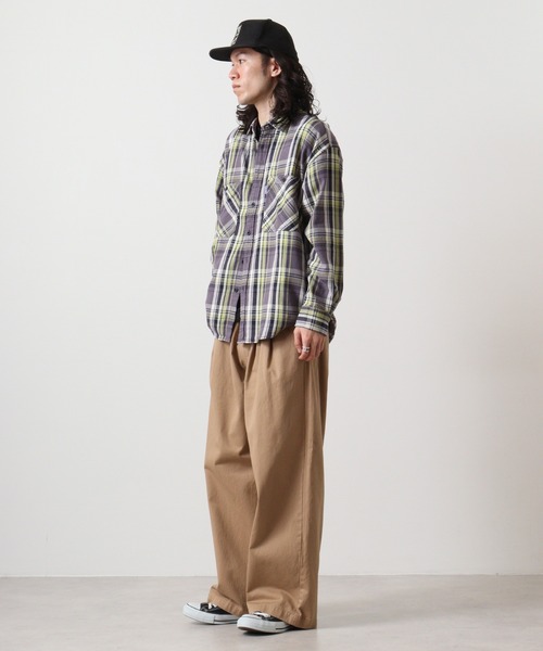 GERRY(ジェリー)の「GERRY ヘビーツイル チェック 長袖 シャツ(シャツ/ブラウス・メンズ・ベージュ/チャコール・L/M/LL)」の7枚目の写真