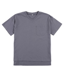 ポケット付き Vネック Tシャツ(無地)